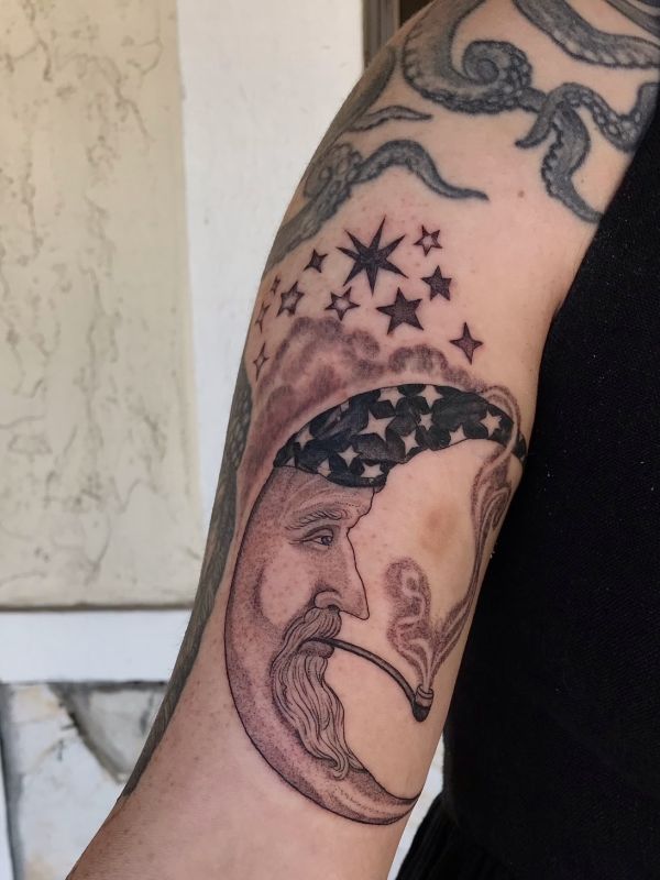 man in the moon tattoo