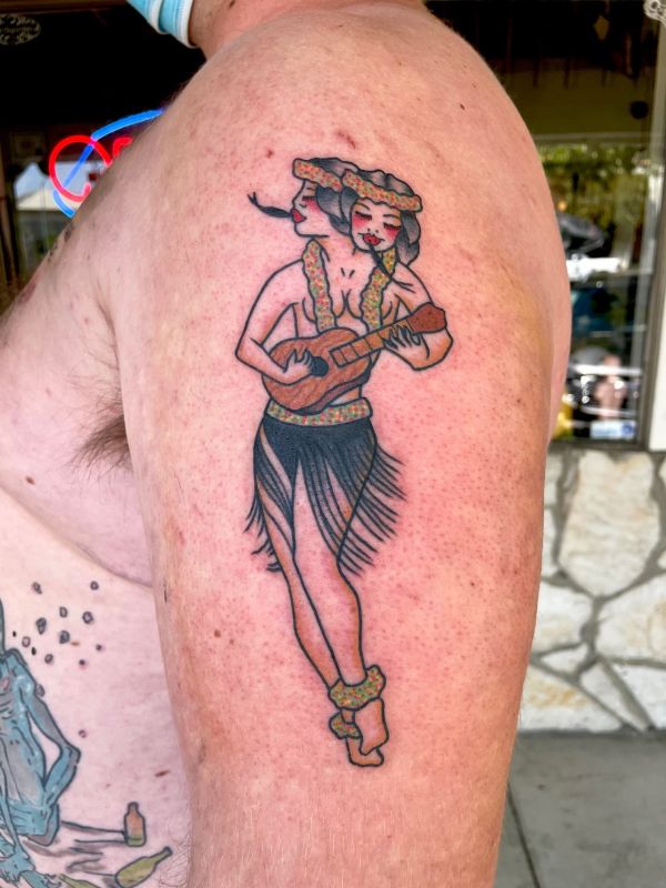 hula girl tattoo 